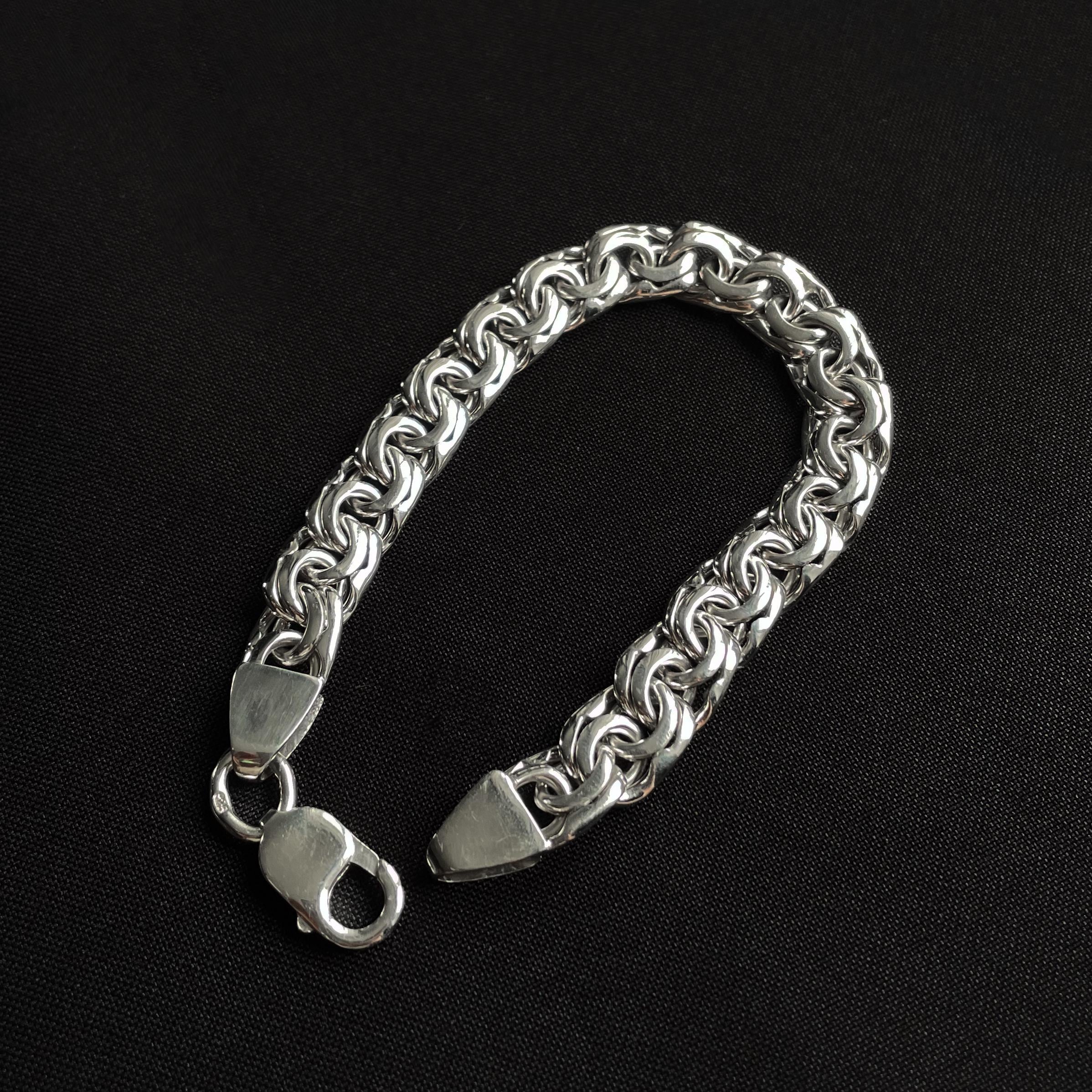 Men's Silver Chunky Bismark Bracelet, Sterling Silver Jewelry - Etsy