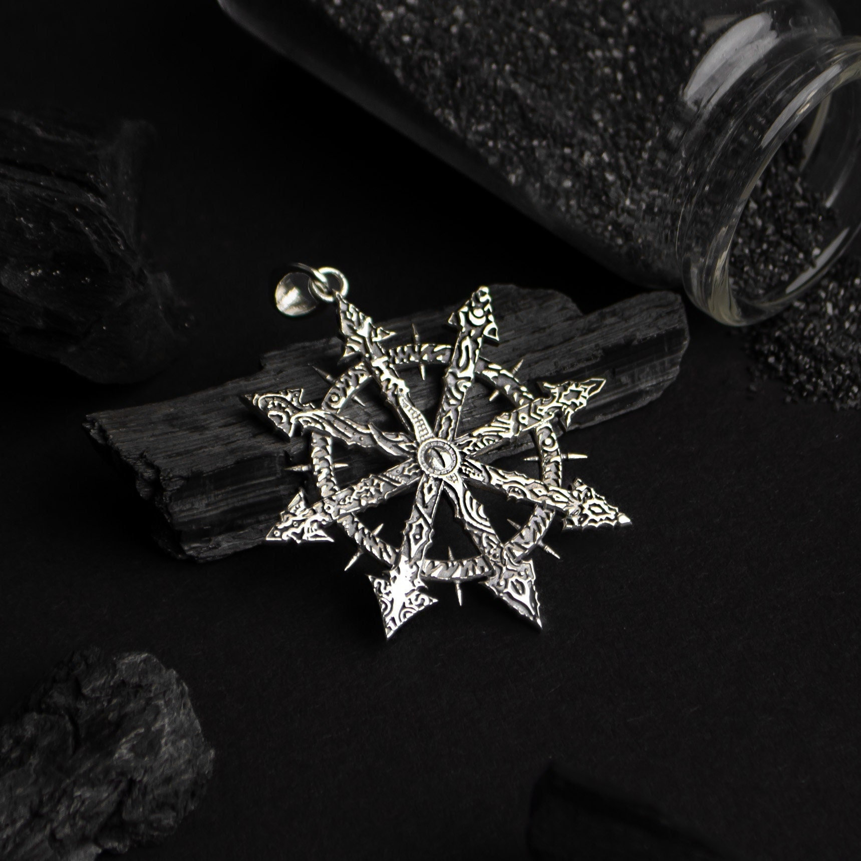 Sterling Silver Star of Chaos Pendant: Gothic LARP Cosplay Jewelry