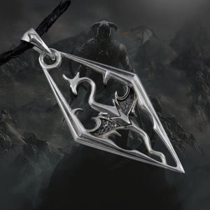 Sterling Silver Imperial Dragon video game necklace, LARP and Cosplay jewelry for gamers image 2