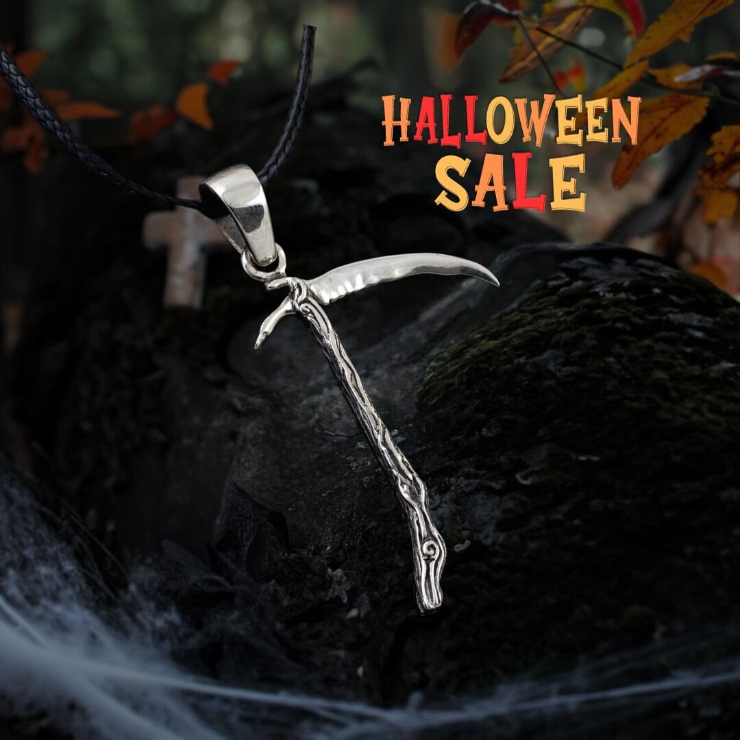 CELESTIA Santa Muerte Cadena Calavera Sensenmann Cráneo Colgante Collar Gótico Collar Plata 925 Halloween Joyería Regalo Gótico Mujeres Cadena De Protección Con Cadena De Acero Inoxidable 60 Cm, Plata