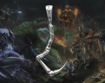 Silver Pudge's Hook pendant from the Video Game Dragonclaw Hook The Butcher's weapon