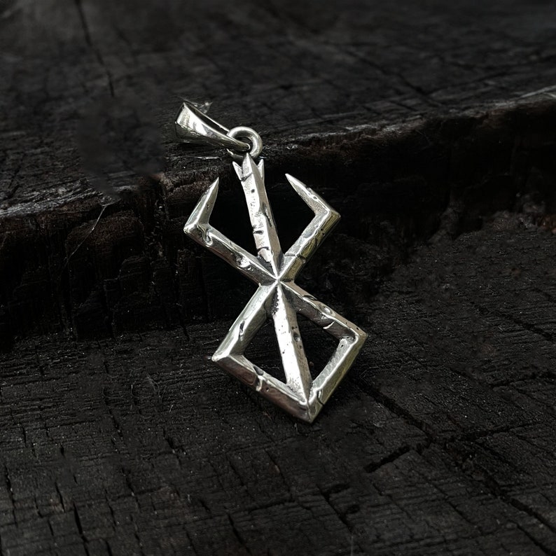 Sterling Silver Brand of Sacrifice hanger, videogame ketting, cosplay fantasy LARP sieraden cadeau voor hem afbeelding 1