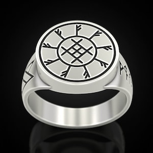 Silver wealth runes viking ring - scandinavian jewelry - viking runes pagan jewellery gift for him