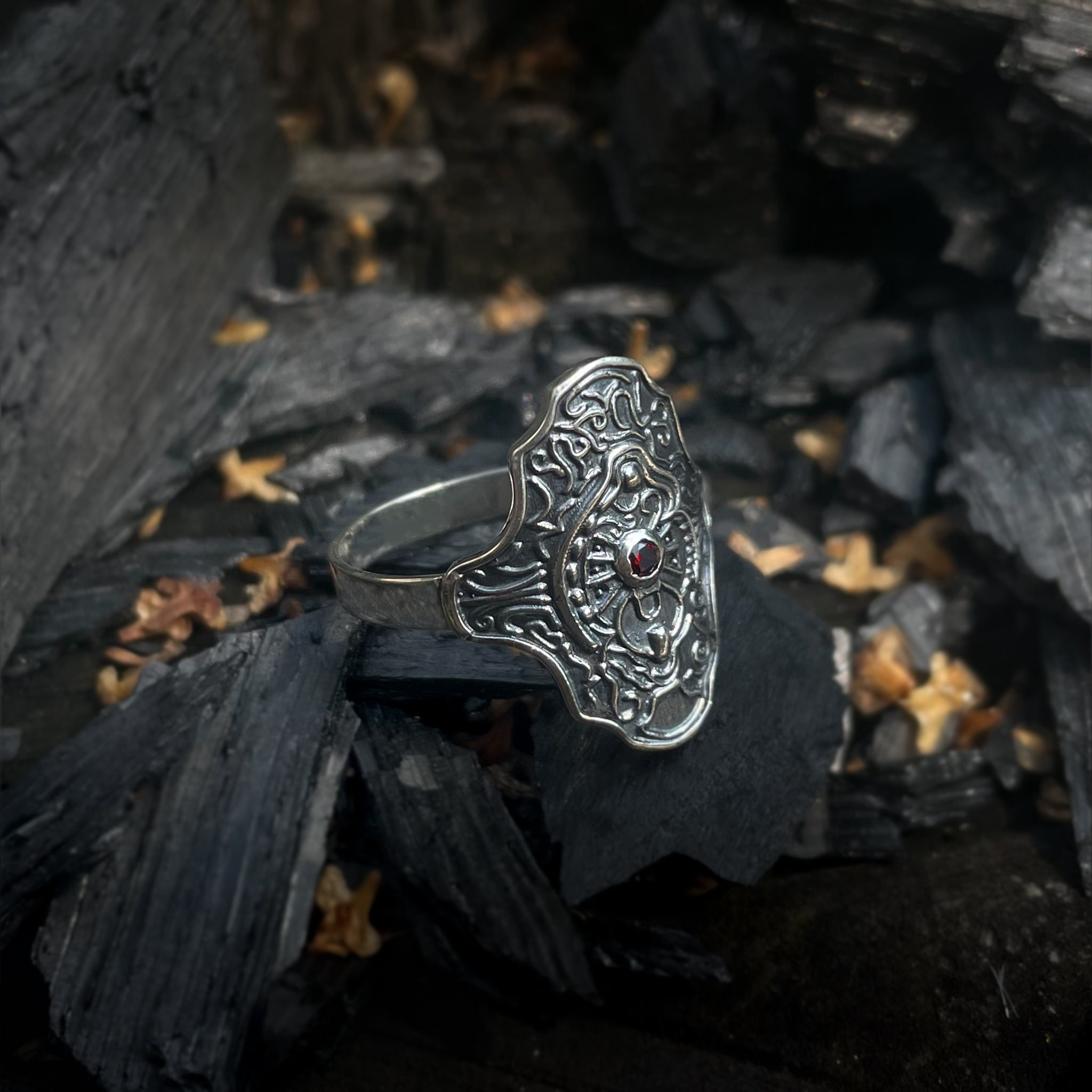 Ring of Steel Protection, LARP jewelry, Fantasy ring, Handmade, Yellow gold, Sterling silver, White gold