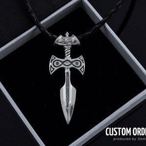 Silver Amulet of Talos Video Game Necklace Fantasy Cosplay image 2
