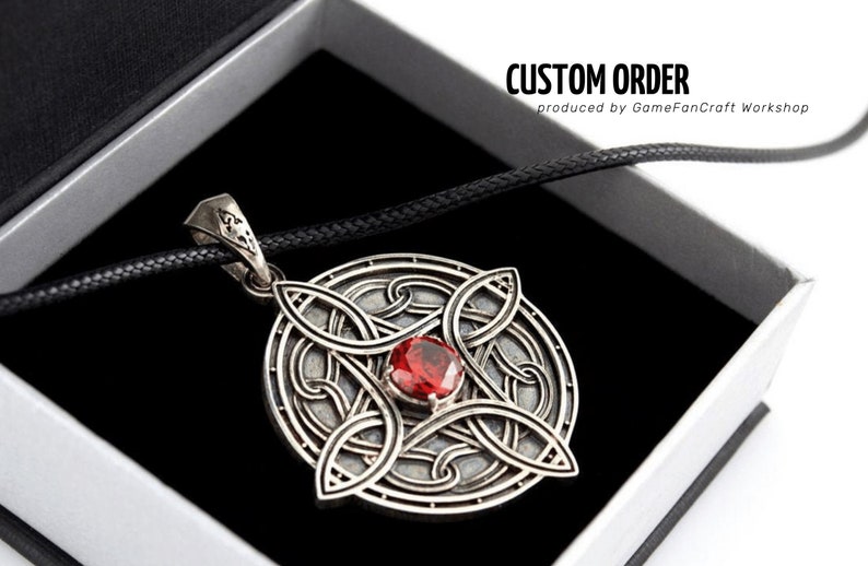 Sterling Silver Cosplay Amulet of Mara LARP and Fantasy jewelry for geek Sterling Silver