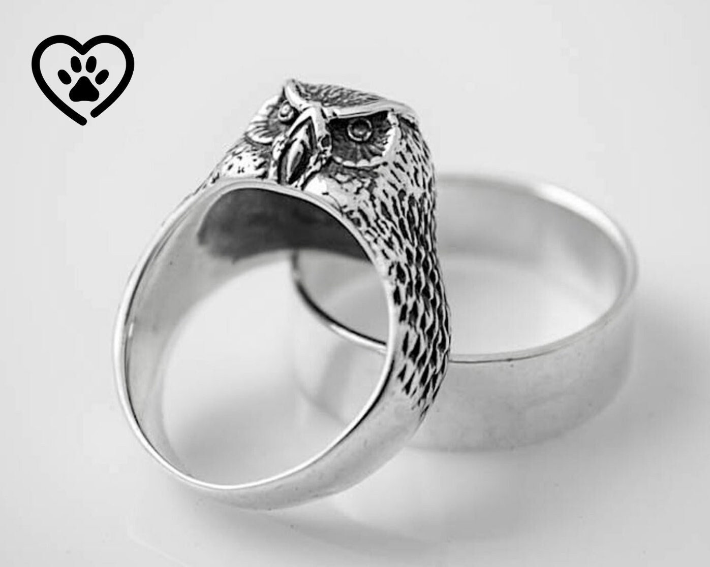 Sterling Silver Owl Ring: Bird Jewelry, Animal Jewelry