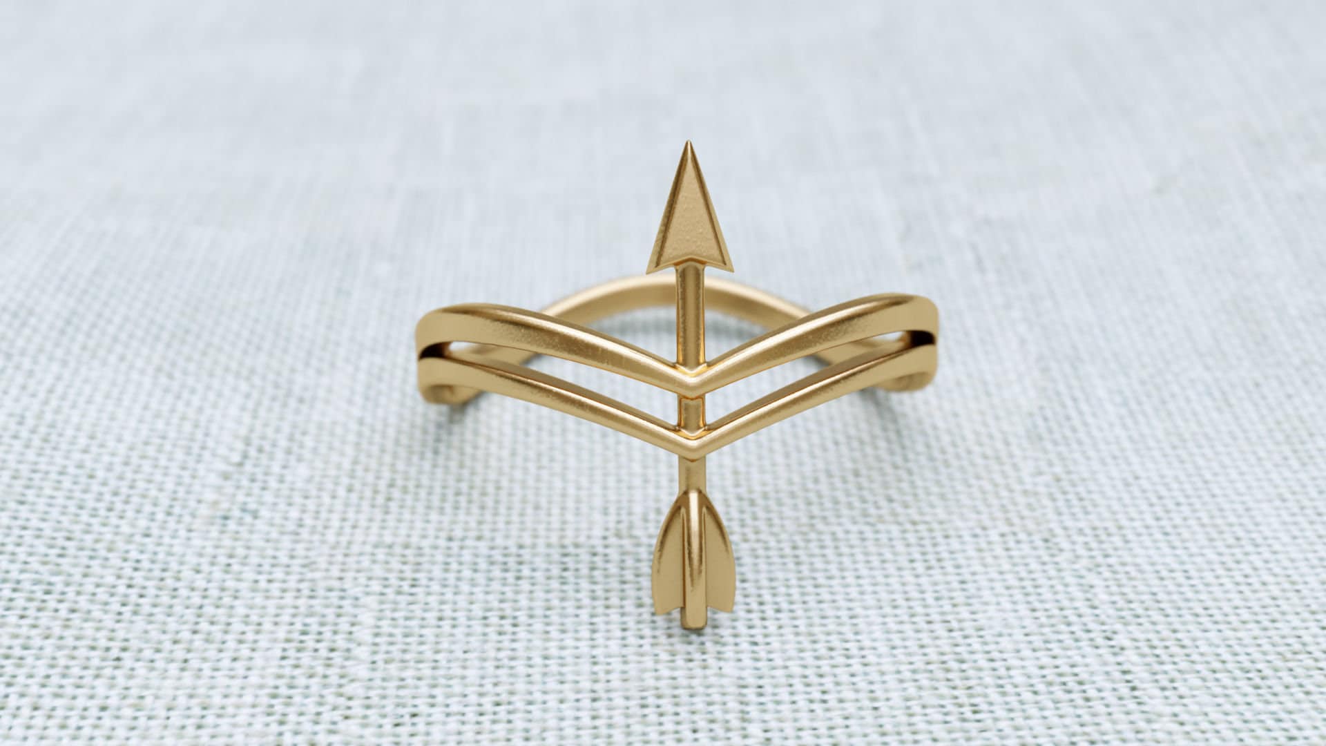 Gold arrow ring, Bow and arrow, Dainty arrow ring, Tiny arrow ring, Minimal arrow ring, Valentine gift for her, romantic jewelry