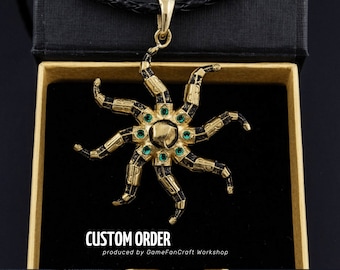 Brass Azura star video game necklace, Daedric Artefact pendant, LARP Fantasy Necklace, Gift for gamer