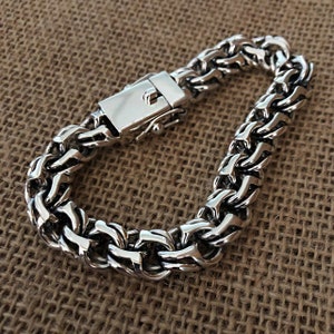 Chunky silver bracelet, men&#39;s bracelet, Cossack Bismarck, sterling silver jewelry