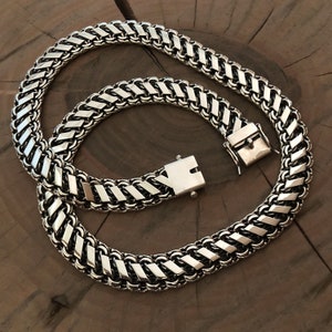 Collar de cadena de eslabones cubanos gruesos de plata esterlina, cadena corporal brutal Franko, regalo de joyería para hombres, cadena Bismark