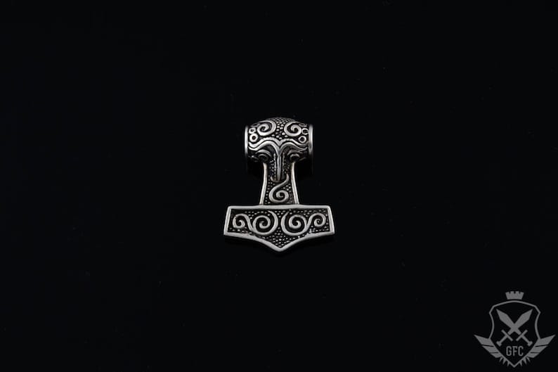 ethnic jewelry Norsemen Mjolnir Scandinavian Odin Sterling Silver Amulet Handmade Valhalla Pendant Thor/'s Hammer Loki Vikings