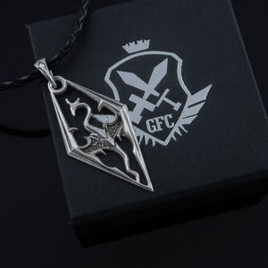 Sterling Silver Imperial Dragon video game necklace, LARP and Cosplay jewelry for gamers image 5