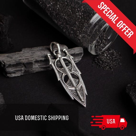 Sterling Silver Amulet of Akatosh Necklace • Fantasy LARP Jewelry