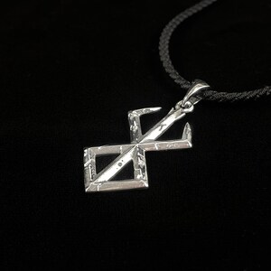 Sterling Silver Brand of Sacrifice hanger, videogame ketting, cosplay fantasy LARP sieraden cadeau voor hem afbeelding 5