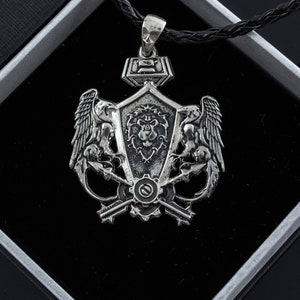 Silver Alliance video game lion necklace, LARP, Cosplay and Fantasy jewelry for gamers image 5