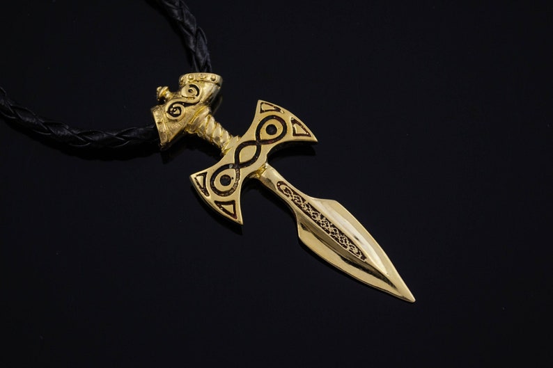 Brass Amulet of Talos Video Game Necklace Fantasy Cosplay Handmade Jewelry image 1