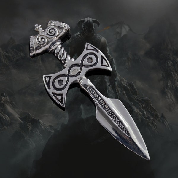 Stering Silver Amulet of Talos Video Game Necklace Fantasy Cosplay Handmade Jewelry