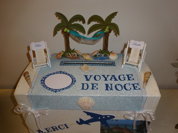 Urne De Mariage Theme Voyage De Noce Etsy
