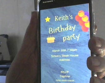 Editable Birthday Party Invitation