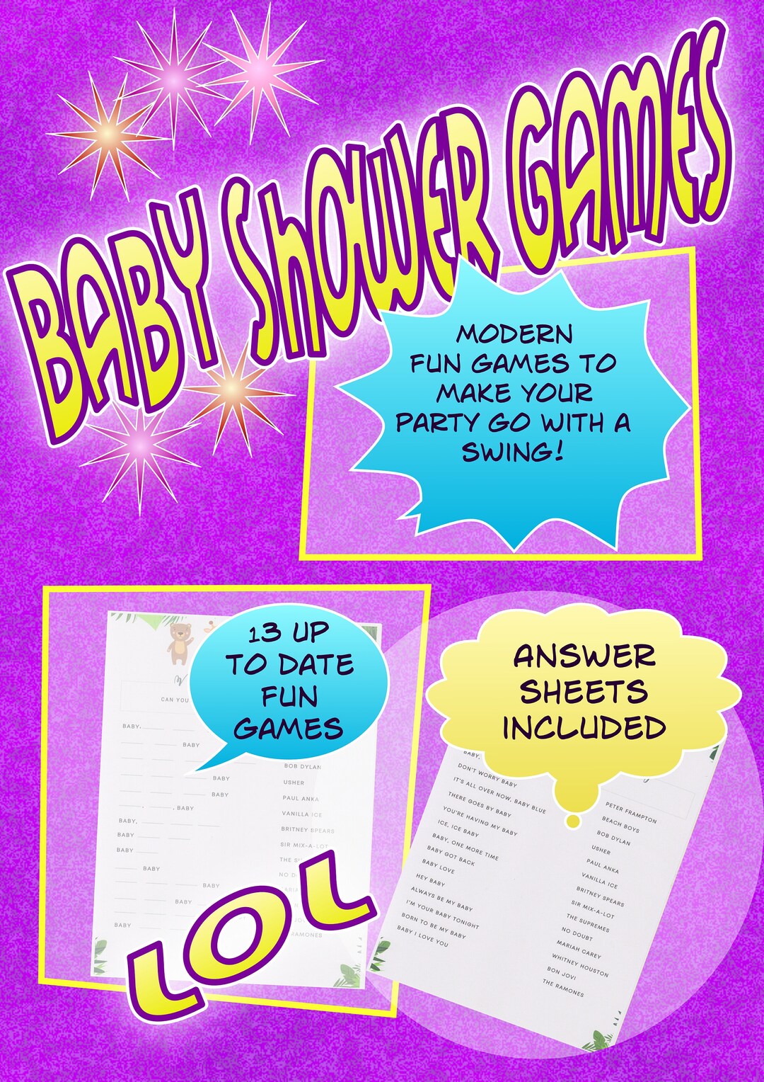 Buy Baby Shower Games Downloadable Online in India Etsy