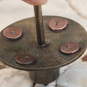 Hannukah Spinning Toy, Brass  and Copper Dreidel, Jewish  Chanukah Gift,  Handcrafted dreidel, Made in Israel,