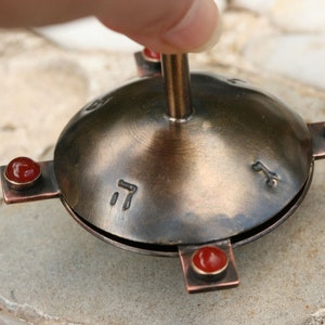 Hannukah Spinning Toy, Brass  Dreidel, Jewish  Chanukah Gift,  Handcrafted dreidel, Made in Israel,