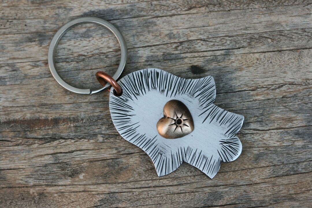Heart Key Holder Handcrafted Aluminum Keychain Hamsa - Etsy