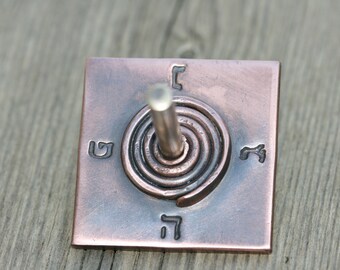 Square Dreidel, Dreidel, FREE SHIPPING Spinning Toy, Copper  Dreidel,Handmade Unique Gift,Hanukkah Gift, Handcrafted dreidel, Made in Israel