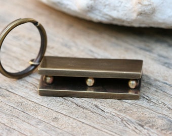 Key Holder, Handcrafted Brass Keychain, Open Book Keychain, Keychain Ring Key Holder, Personalized Gift,