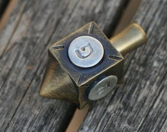 Messing und Silber Chanukka Sevivon, Chanukka Dreidel, jüdisches Geschenk für Chanuka, jüdisches Chanukka Geschenk,israelische Kunst, hergestellt in Israel,