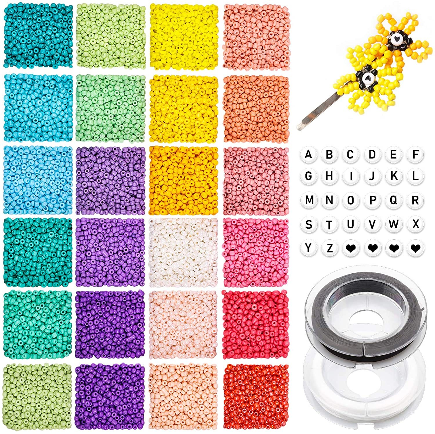 Bead Craft Kit Set Glass Seed Beads Small Craft Beads Glass Etsy
