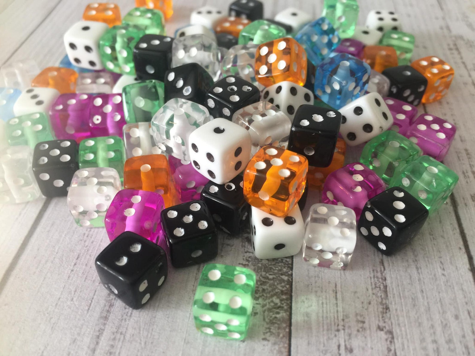 20 Coloured Dice Mix Square Beads 9mm Etsy