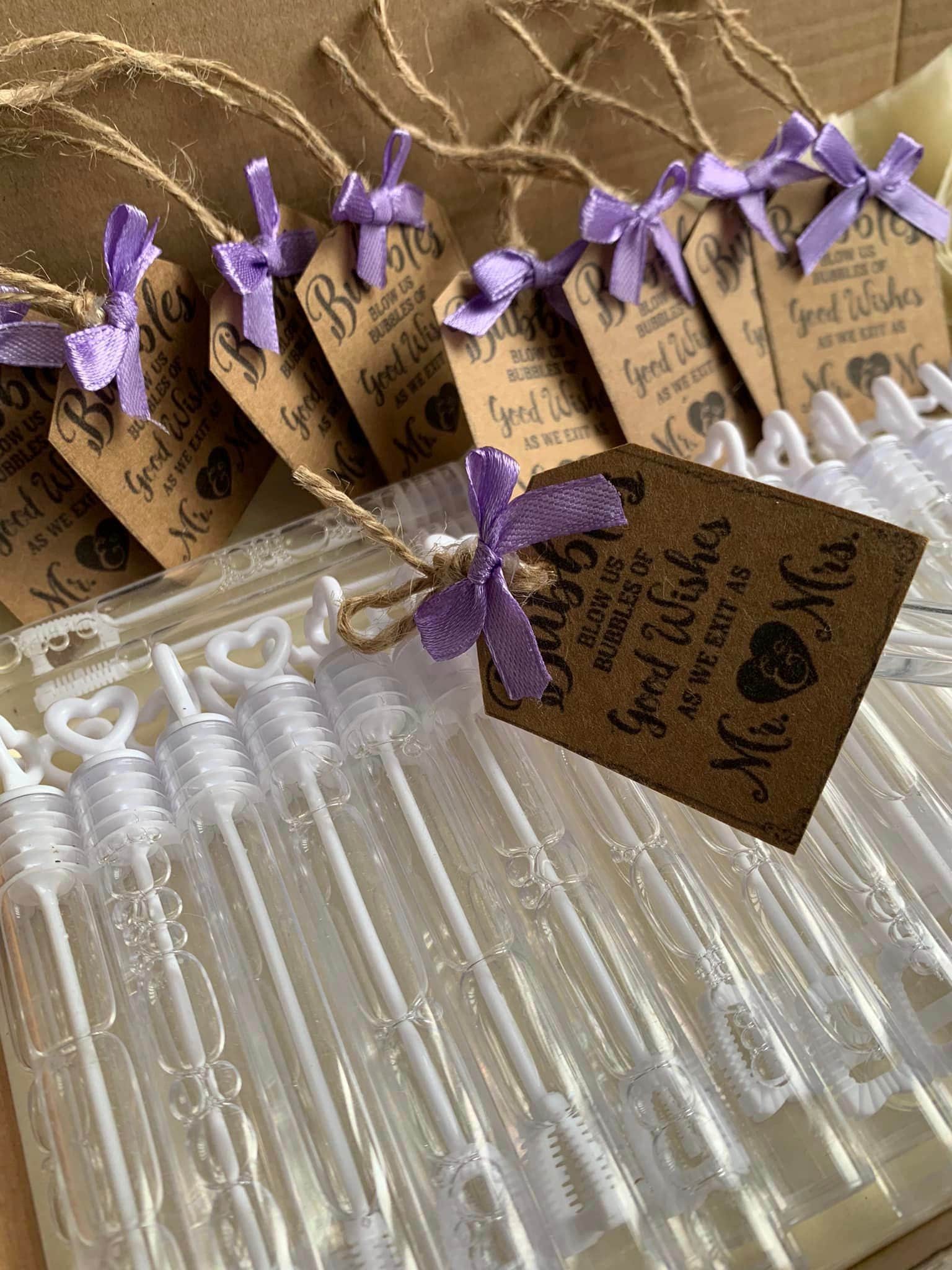 100 Pcs Wedding Bubble Wands Bulk - Mini Party Favors For Wedding Send Off, Bridal Shower, Celebrations