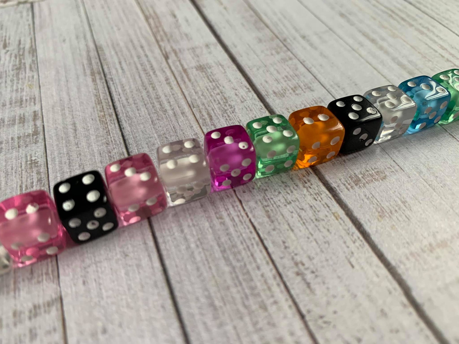 20 Coloured Dice Mix Square Beads 9mm Etsy