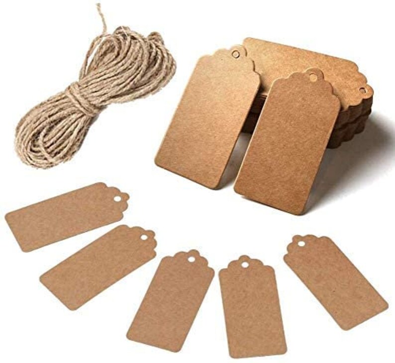 50 Natural Jute Kraft Paper Price Tags Craft Tags Labels Etsy UK
