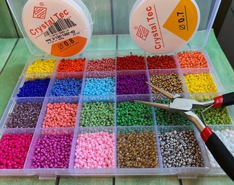 Sead Bead, 2mm 24 Farben Armband damit Schmuck machen Kits für Armbänder