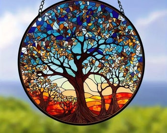 Tree Of Life  Stained Window Suncatcher