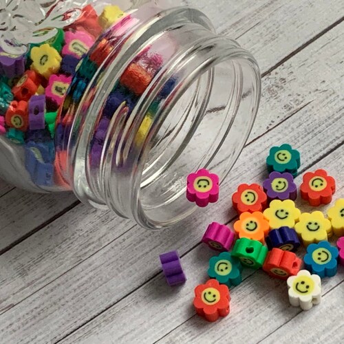 Smiley Face Polymer Clay Beads Mix Color Smiley Face Fimo Etsy