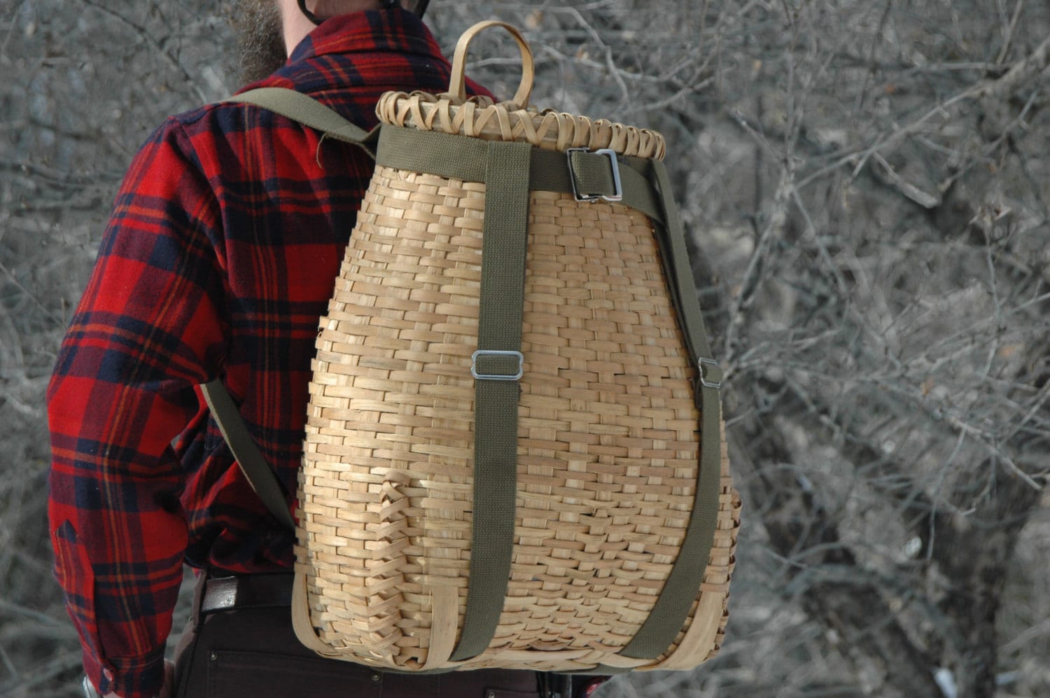 Traditional Black Ash Pack Basket Etsy