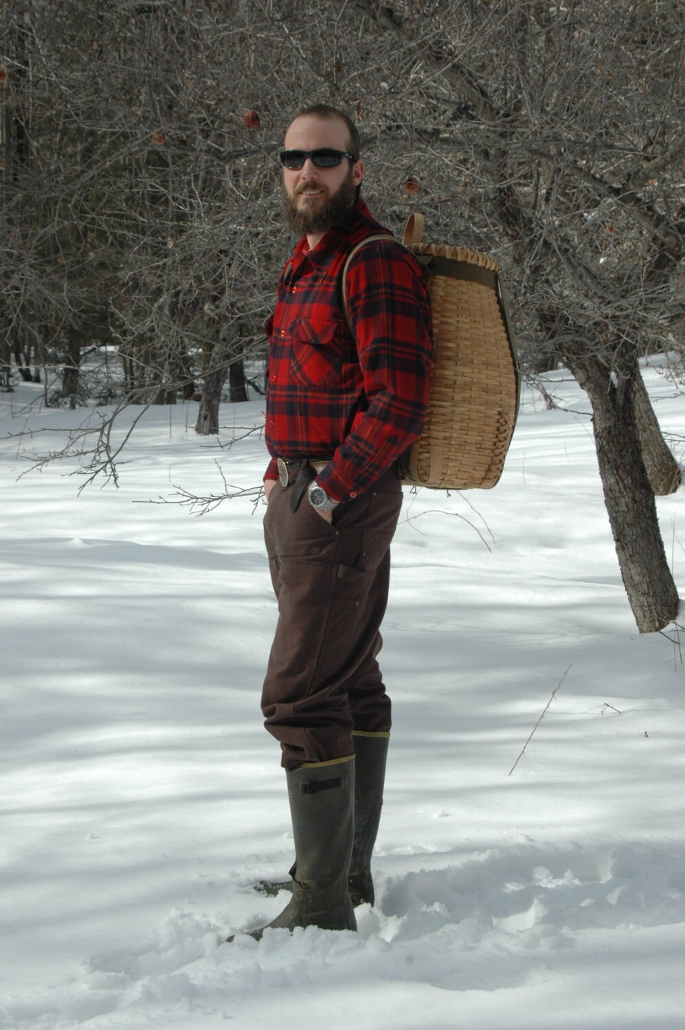 Traditional Black Ash Pack Basket Etsy