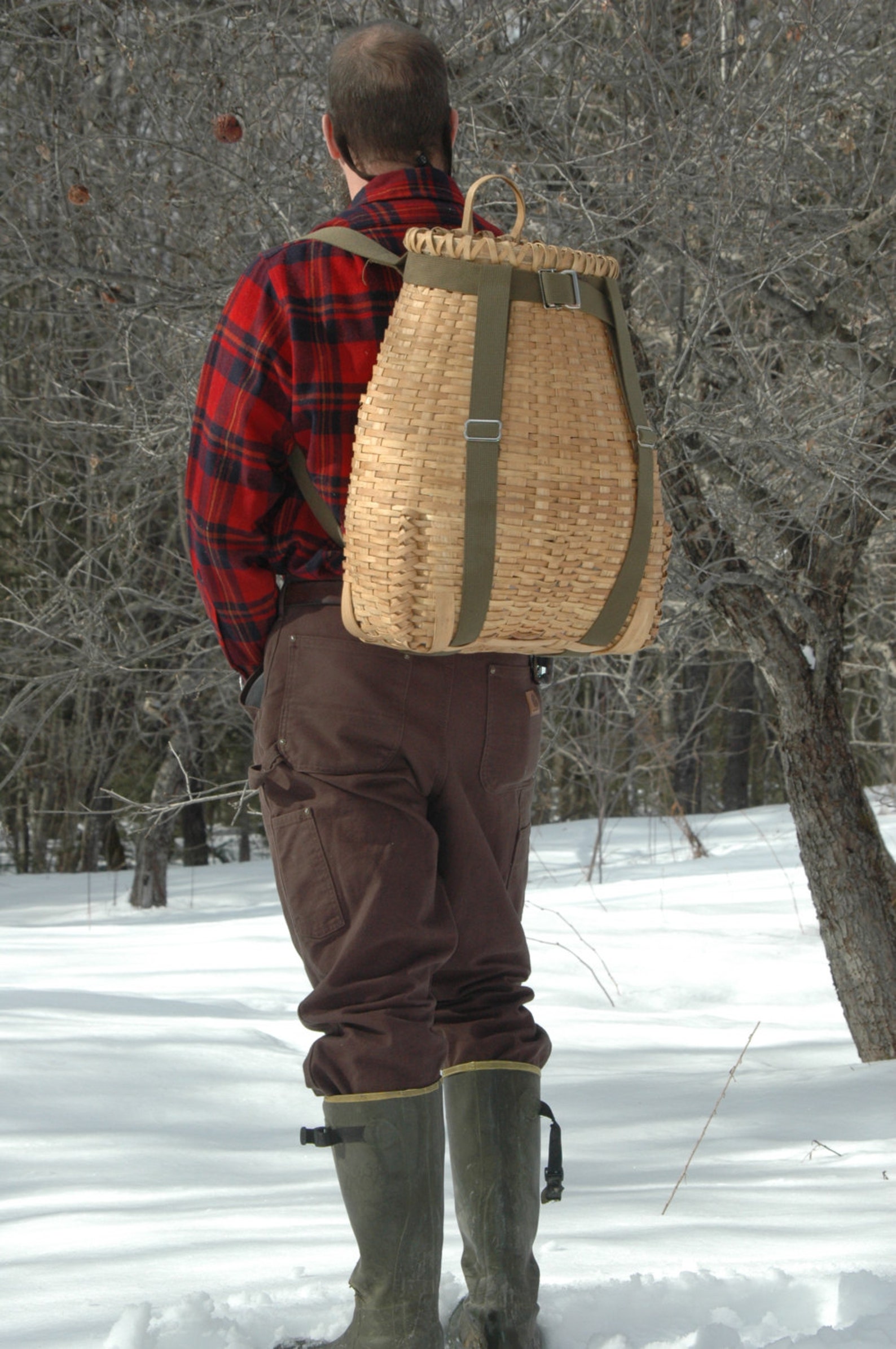 Traditional Black Ash Pack Basket Etsy