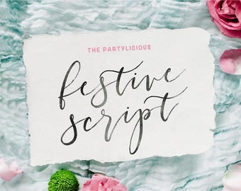 Festive blog font | Digital font | Calligraphy font | Elegant typeface | Wedding font | Photography logo font | Festive Script