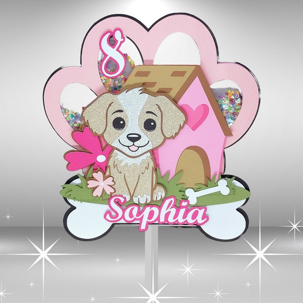 Puppy Dog Shaker Cake Topper - Cute SVG for Cricut Die Cutting Machines - Instant Download for Easy and Convenient Birthday Party Decoration