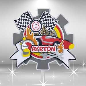 Zoom into Fun! Digital Race Car Shaker Cake Topper, Instant Download for Themed Birthdays. DIY, Print or Cut. Adrenaline-Packed Celebration!