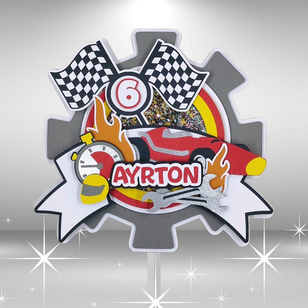 Zoom into Fun! Digital Race Car Shaker Cake Topper, Instant Download for Themed Birthdays. DIY, Print or Cut. Adrenaline-Packed Celebration!