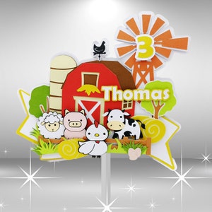 Farm/Barnyard Animals Cake Topper, Instant Downloadable 3D SVG Birthday File for Cricut and Other Die Cutting Machines!