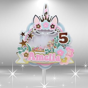 Unicorn Shaker Cake Topper, Magical 3D Birthday Party SVG File For Cricut And Other Die Cutting Machines