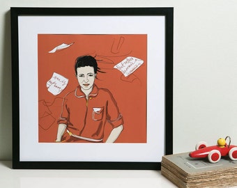 Simone de Beauvoir, Black Week, cadeaux pour elle, citation inspirante, décoration art moderne, écrivain, impression Simone de Beauvoir