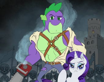 A4 Spike and Rarity Army of Darkness Print